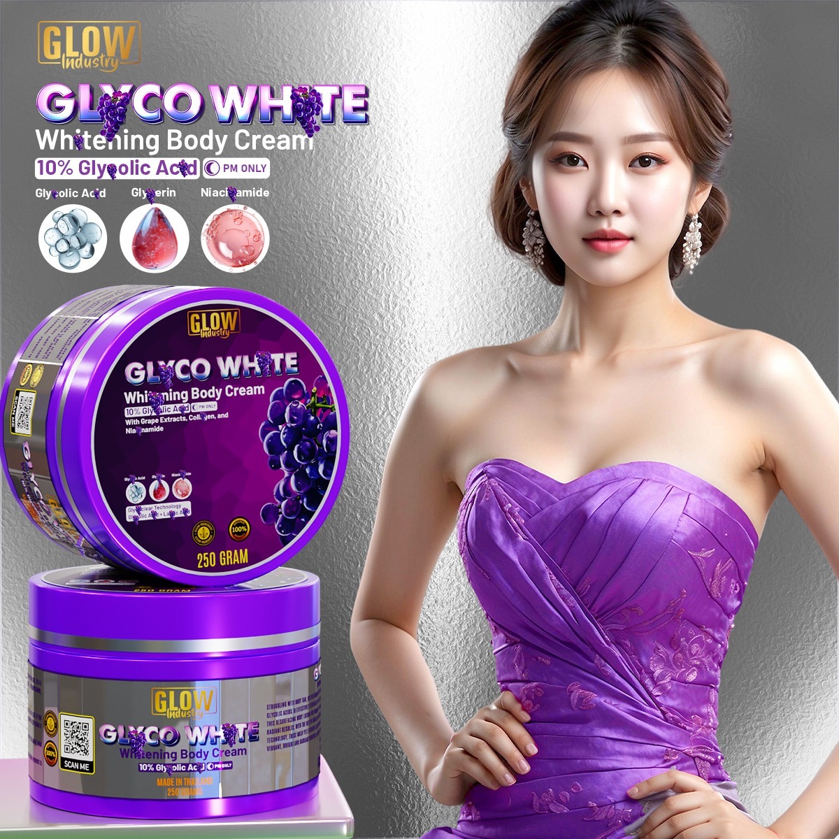 Glow industry glyco whitening body cream Main Image